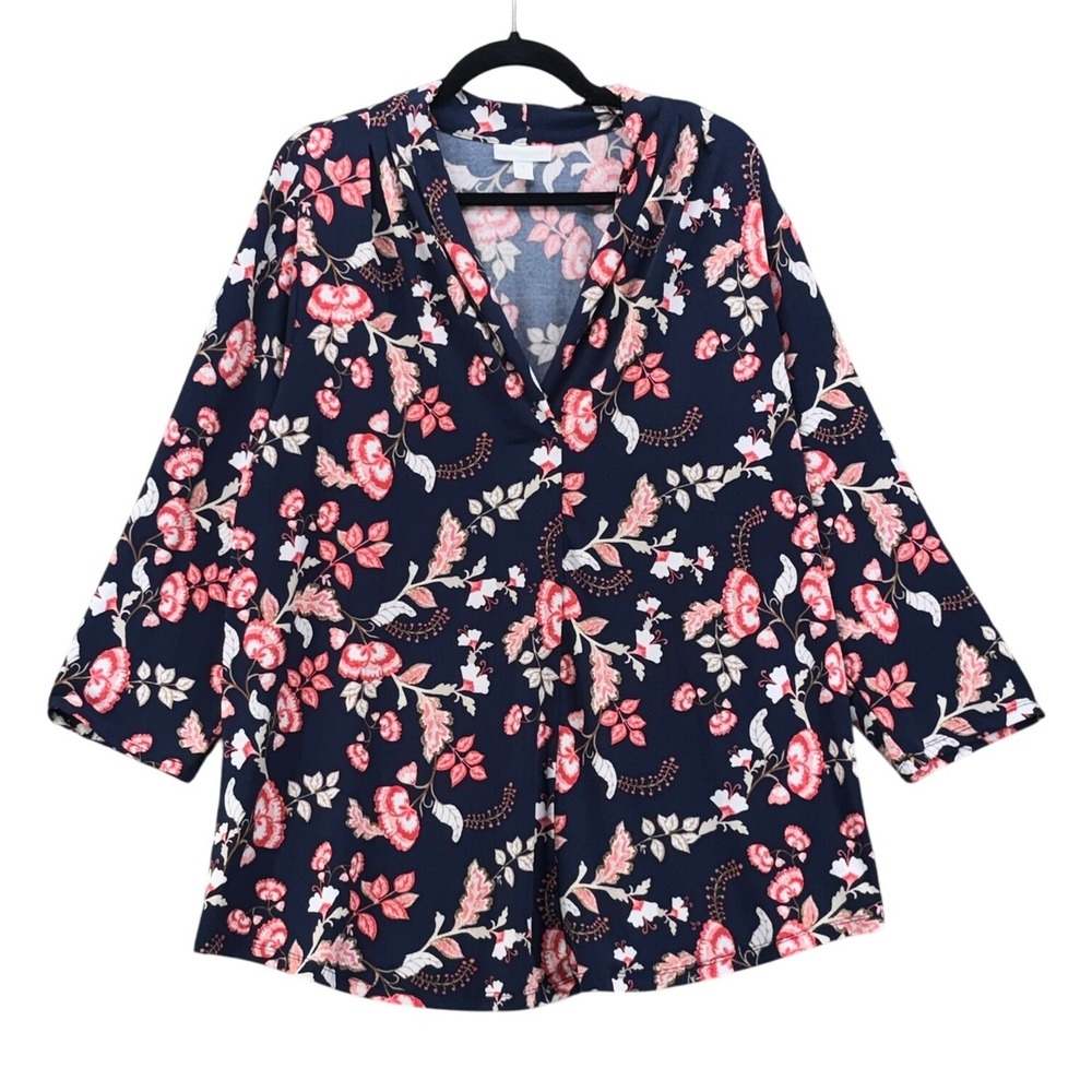 Charter Club Womens Tunic‎ Top Black 3X